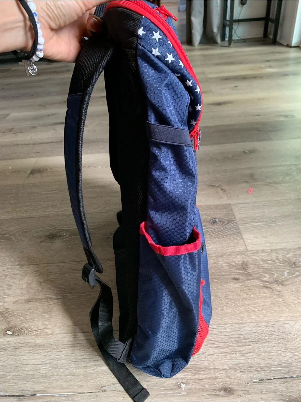 Baseball Bag for Youth & Adult with 4 Bat Sleeves - Navy, Red and White